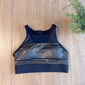 ZYIA ACTIVE ALL STAR SPORTS BRA IN NAVY METALLIC SIZE M